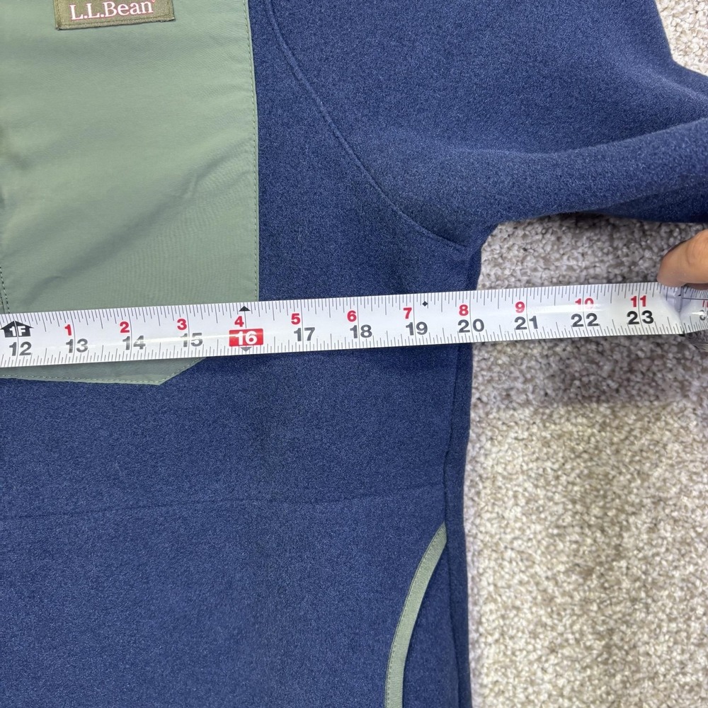 L.L.Bean Jacket Womens Petite Medium Blue Fleece Full Zip Chest Pocket Warm - Picture 4 of 6